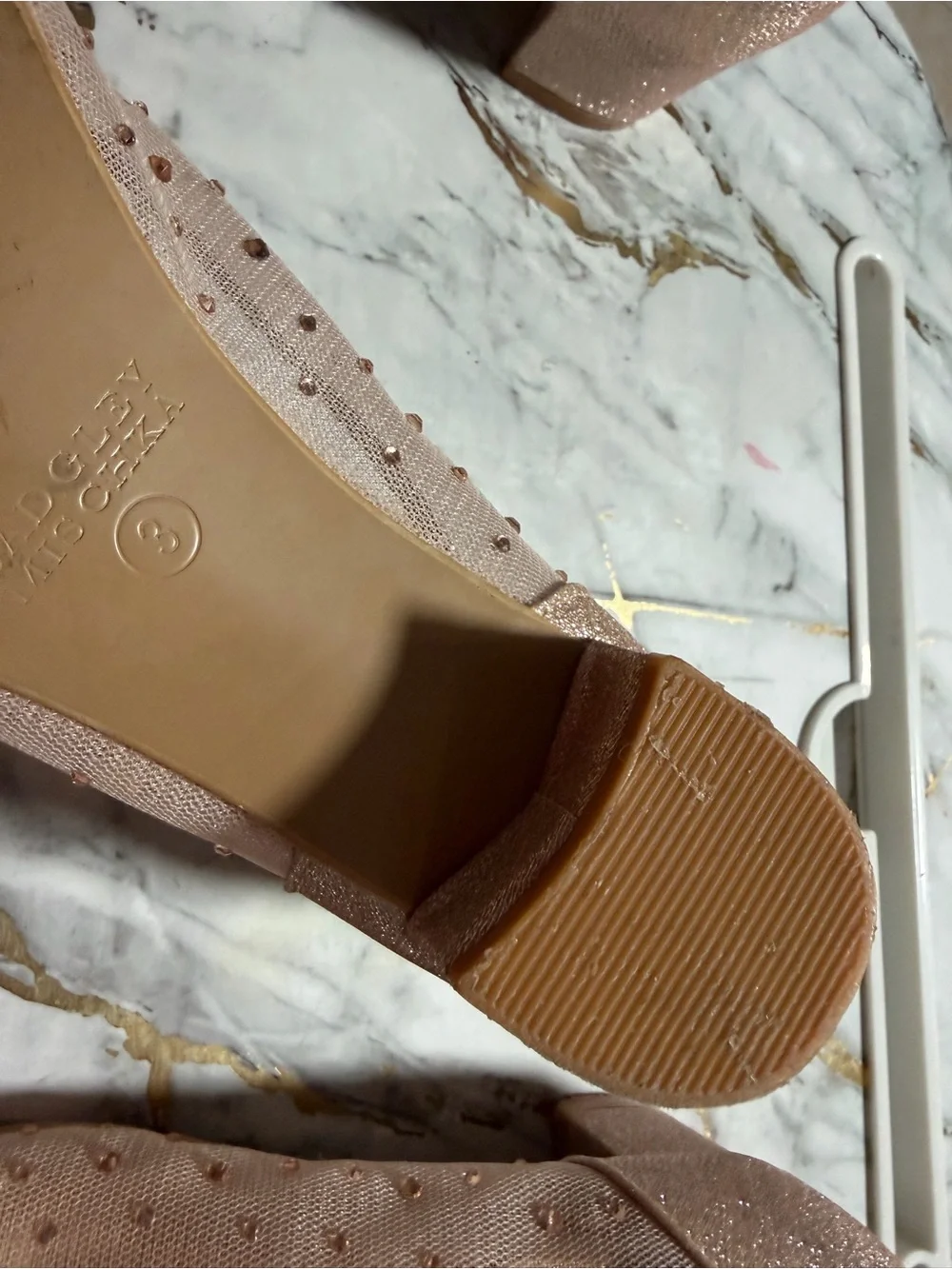 Badgley Mischka Rose Gold Glitter Dress Shoes for Kids